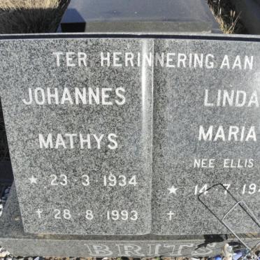 BRITS Johannes Mathys 1934-1993 &amp; Linda Maria ELLIS 1941-