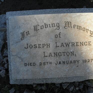 LANGTON Joseph Lawrence -1927