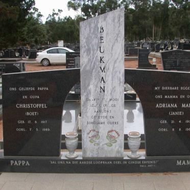 BEUKMAN Christoffel 1917-1989 &amp; Adriana Maria 1914-1987