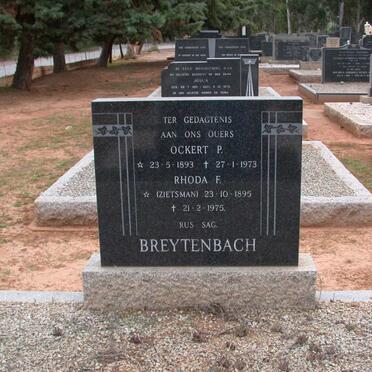 BREYTENBACH Ockert P. 1893-1973 &amp; Rhoda. F. 1895-1975
