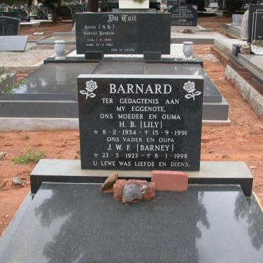 BARNARD J.W.F. 1923-1996 &amp; H.B. 1934-1991