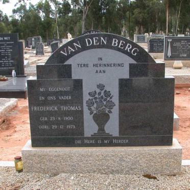 BERG Frederick Thomas, van den 1900-1973