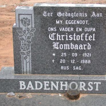 BADENHORST Christoffel Lombaard 1921-1988