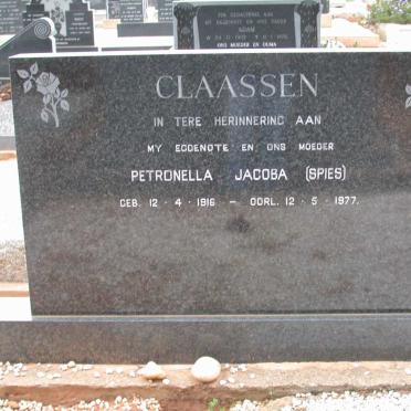 CLAASSEN Petronella Jacoba nee SPIES 1916-1977