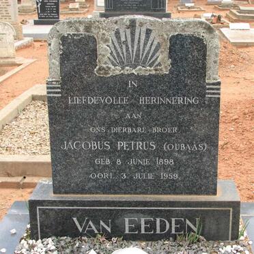 EEDEN Jacobus Petrus, van 1898-1959