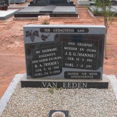 EEDEN R.A., van 1911-1989 &amp; J.S.G. 1911-1997