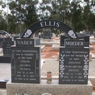 ELLIS Gideon Jacobus Petrus 1901-1972 &amp; Johanna Margaretha 1915-1987
