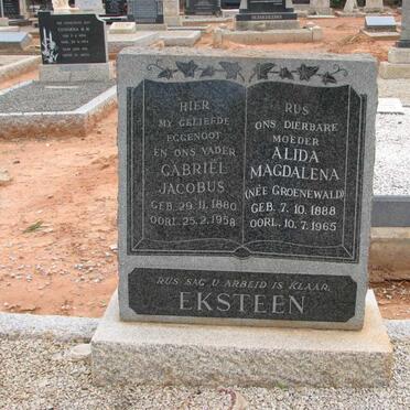 EKSTEEN Gabriel Jacobus 1880-1958 &amp; Alida Magdalena GROENEWALD 1888-1965