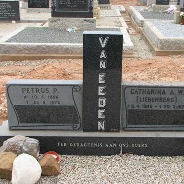EEDEN Petrus P., van 1896-1976 &amp; Catharina A.W. LIEBENBERG 1906-1970