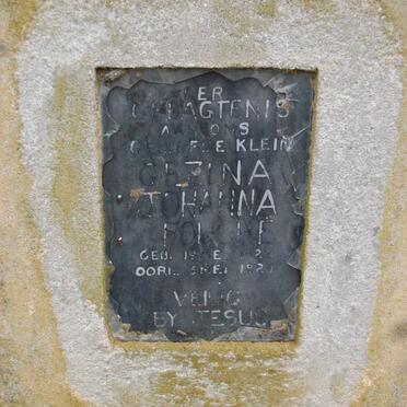 FOURIE Gezina Johanna 1922-1924