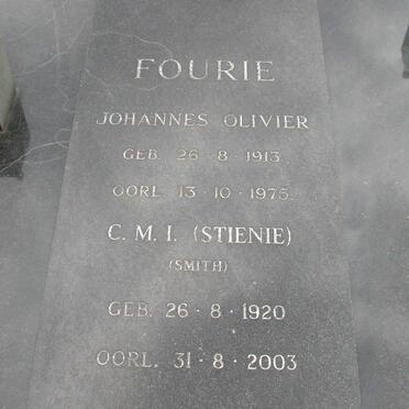FOURIE Johannes Olivier 1913-1975 &amp; C.M.I. SMITH 1920-2003 :: FOURIE David Hermanus 1946-1993