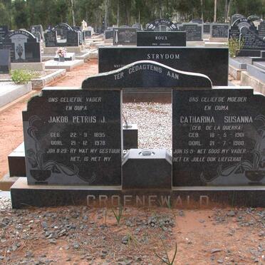 GROENEWALD Jakob Petrus J. 1895-1978 &amp; Catharina Susanna DE LA QUERRA 1901-1980