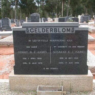GELDERBLOM Gerrit H.F. 1890-1972 &amp; Susarah E.J. 1888-1968