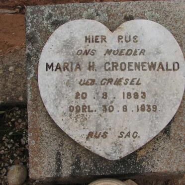 GROENEWALD Maria H. nee GRIESEL 1883-1939