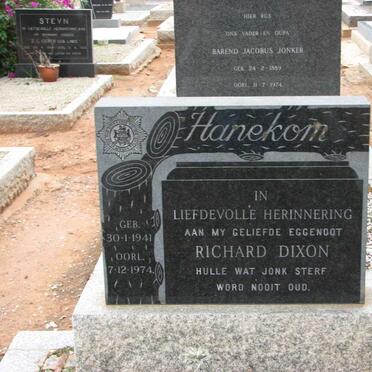 HANEKOM Richard Dixon 1941-1974