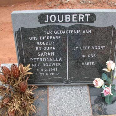 JOUBERT Sarah Petronella nee BOUWER 1943-2007
