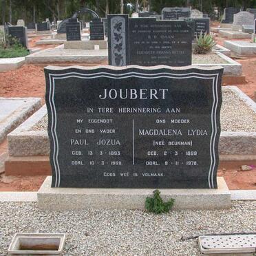 JOUBERT Paul Jozua 1893-1969 &amp; Magdalena Lydia BEUKMAN 1899-1978