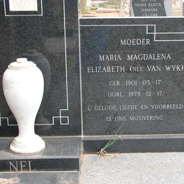 NEL Maria Magdalena Elizabeth nee VAN WYK 1901-1978