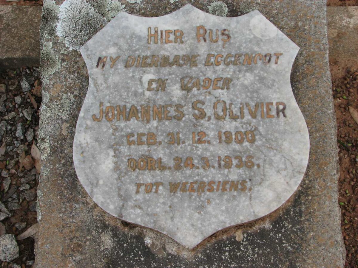 OLIVIER Johannes S. 1900-1936