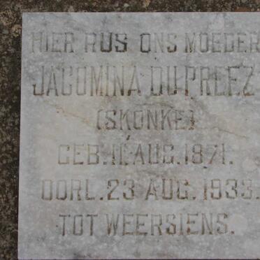 PREEZ Jacomina, du nee SKONKE 1871-1933