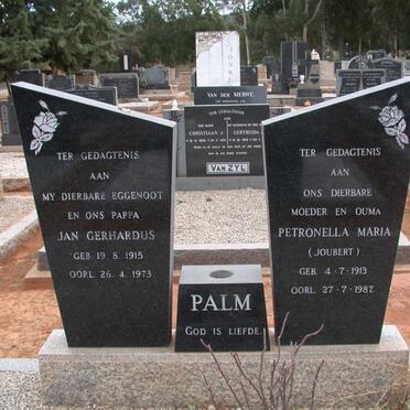 PALM Jan Gerhardus 1915-1973 &amp; Petronella Maria JOUBERT 1913-1987