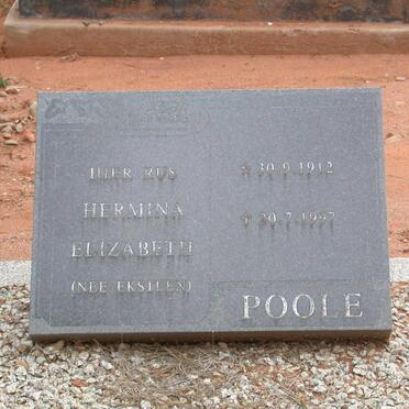 POOLE Hermina Elizabeth nee EKSTEEN 1912-1997