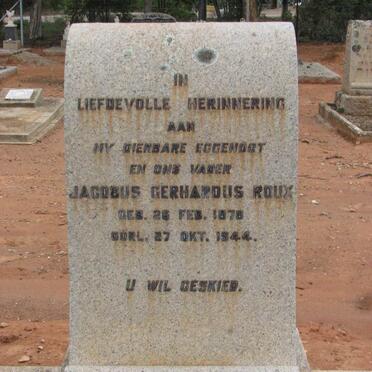 ROUX Jacobus Gerhardus 1878-1944