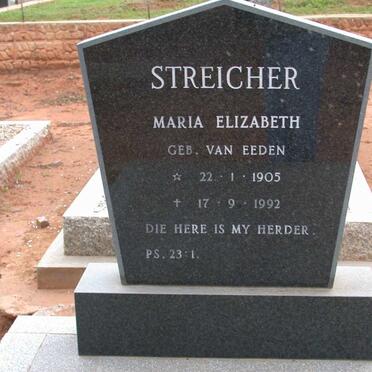 STREICHER Maria Elizabeth nee VAN EEDEN 1905-1992
