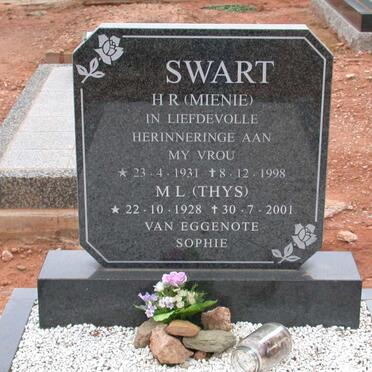 SWART M.L. 1928-2001 :: SWART H.R. 1931-1998