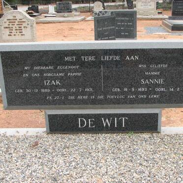 WIT Izak, de 1889-1971 &amp; Sannie 1893-1990