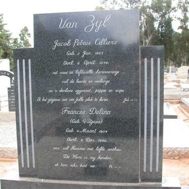 ZYL Jacob Petrus Cilliers, van 1905-1974 &amp; Frances Delina VILJOEN 1904-1990