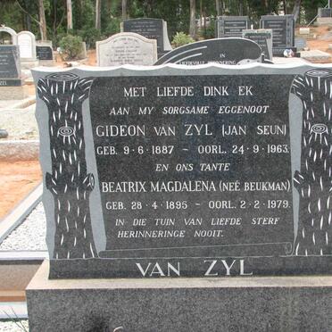 ZYL Gideon, van 1887-1963 &amp; Beatrix Magdalena BEUKMAN 1895-1979