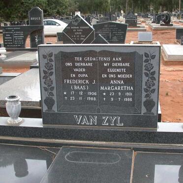 ZYL Frederick J., van 1906-1988 &amp; Anna Margaretha 1901-1986