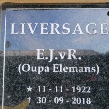 LIVERSAGE E.J.vR. 1922-2018 