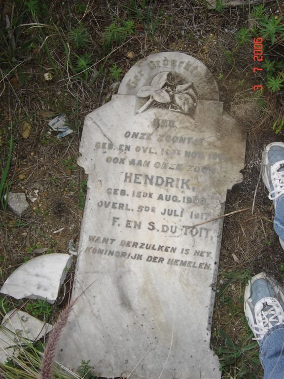 TOIT Hendrik, du 1909-1917
