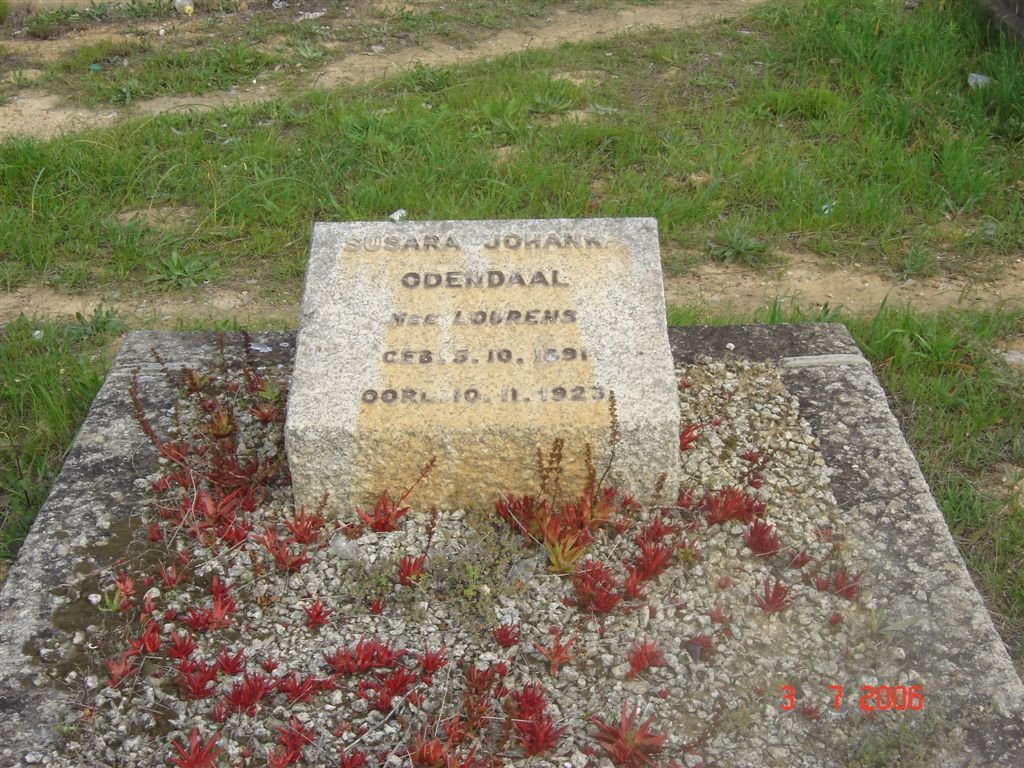 ODENDAAL Susara Johanna nee LOURENS 1891-1923