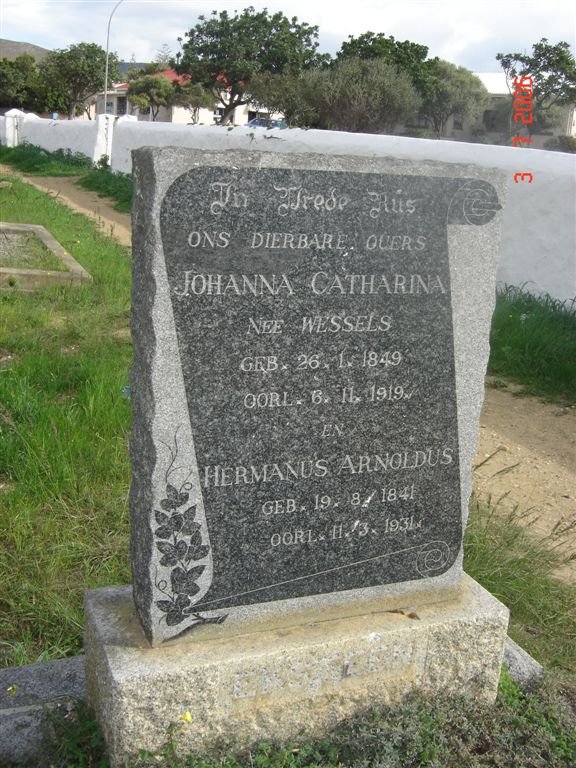 EKSTEEN Hermanus Arnoldus 1841-1931 &amp; Johanna Catharina WESSELS 1849-1919