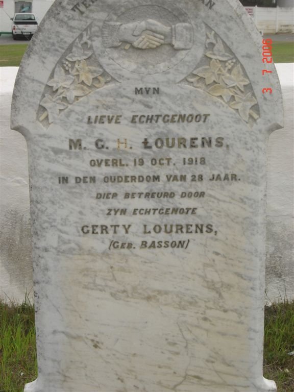 LOURENS M.G.H.-1918