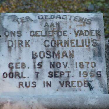 BOSMAN Dirk Cornelius 1870-1956