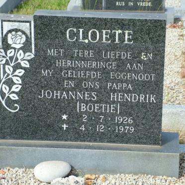 CLOETE Johannes Hendrik 1926-1979