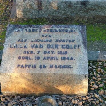 COLFF Lilla, van der 1913-1942