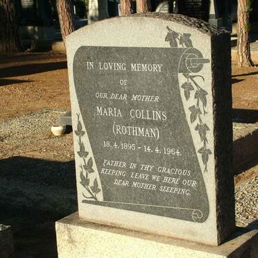 COLLINS Maria nee ROTHMAN 1895-1964