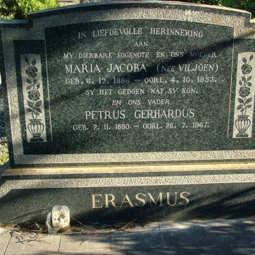 ERASMUS Petrus Gerhardus 1880-1967 &amp; Maria Jacoba VILJOEN 1886-1953