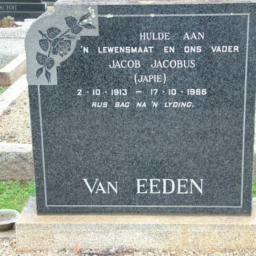 EEDEN Jacob Jacobus, van 1913-1966