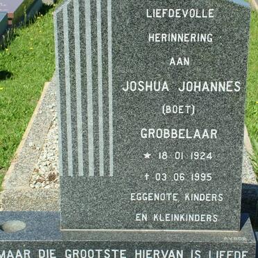 GROBBELAAR Joshua Johannes 1924-1995