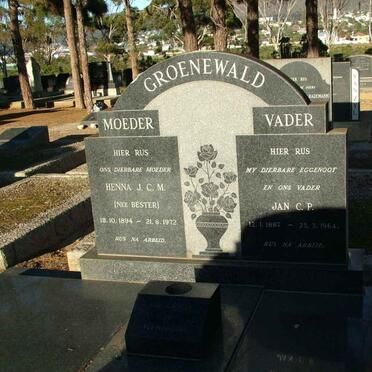 GROENEWALD Jan C.P. 1887-1964 &amp; Henna J.C.M. BESTER 1894-1972