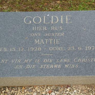 GOLDIE Mattie 1928-1970