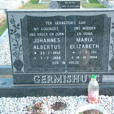 GERMISHUYS Johannes Albertus 1908-1988 &amp; Maria Elizabeth 1911-1994 :: GERMISHUYS Daniel Jacobus 1937-2009