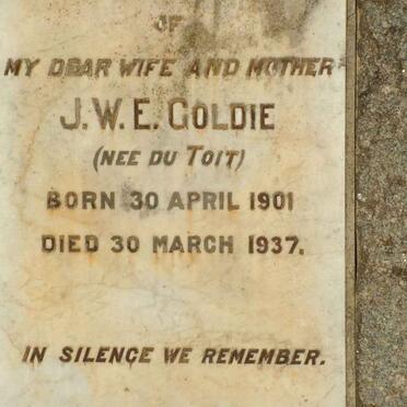 GOLDIE J.W.E. nee DU TOIT 1901-1937