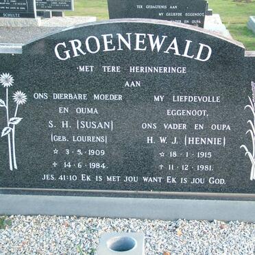 GROENEWALD H.W.J. 1915-1981 &amp; S.H. LOURENS 1909-1984
